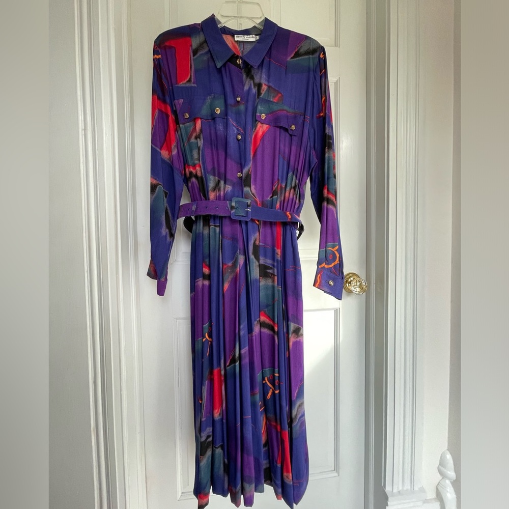 The purple and blue Mandy marsh dress England size 18 USA size 14